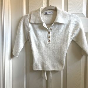 Zara open back tie sweater